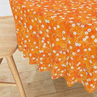 Folk Floral tangerine orange