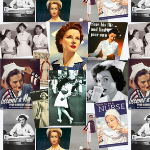 Retro nurses, posters, WW2