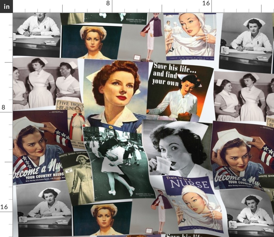 Retro nurses, posters, WW2