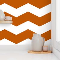 Spiced Pumpkin  and White ~ Chevron 