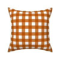 Spiced Pumpkin  and White ~ Gingham 