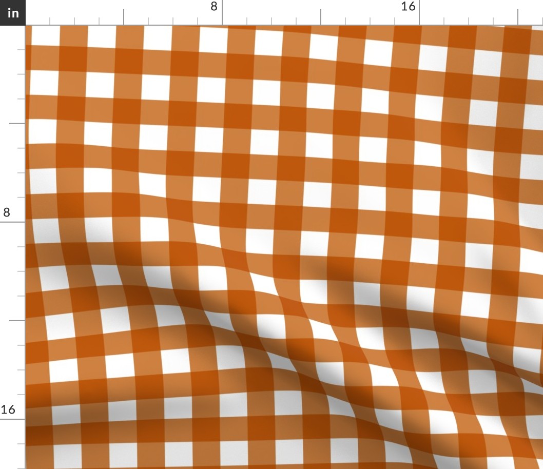 Spiced Pumpkin  and White ~ Gingham 