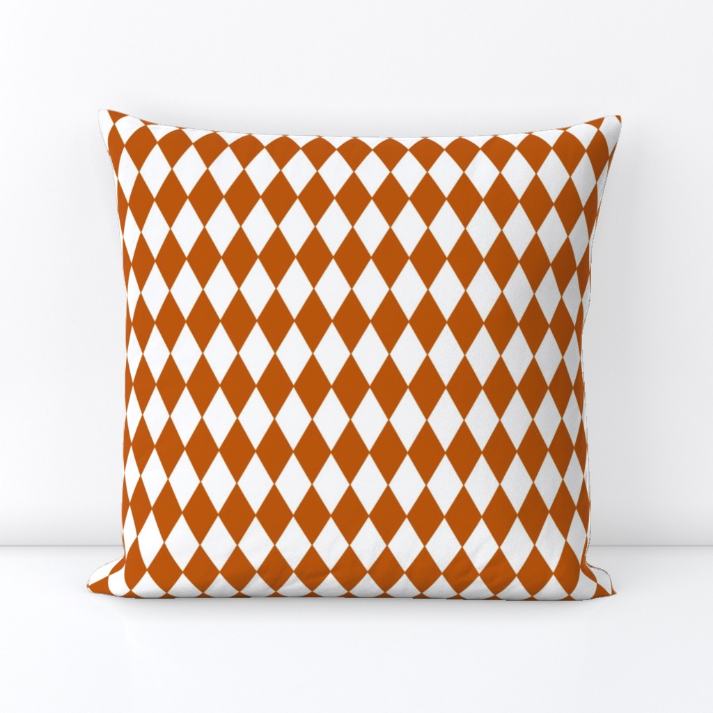 Spiced Pumpkin  and White ~ Harlequin Diamonds 