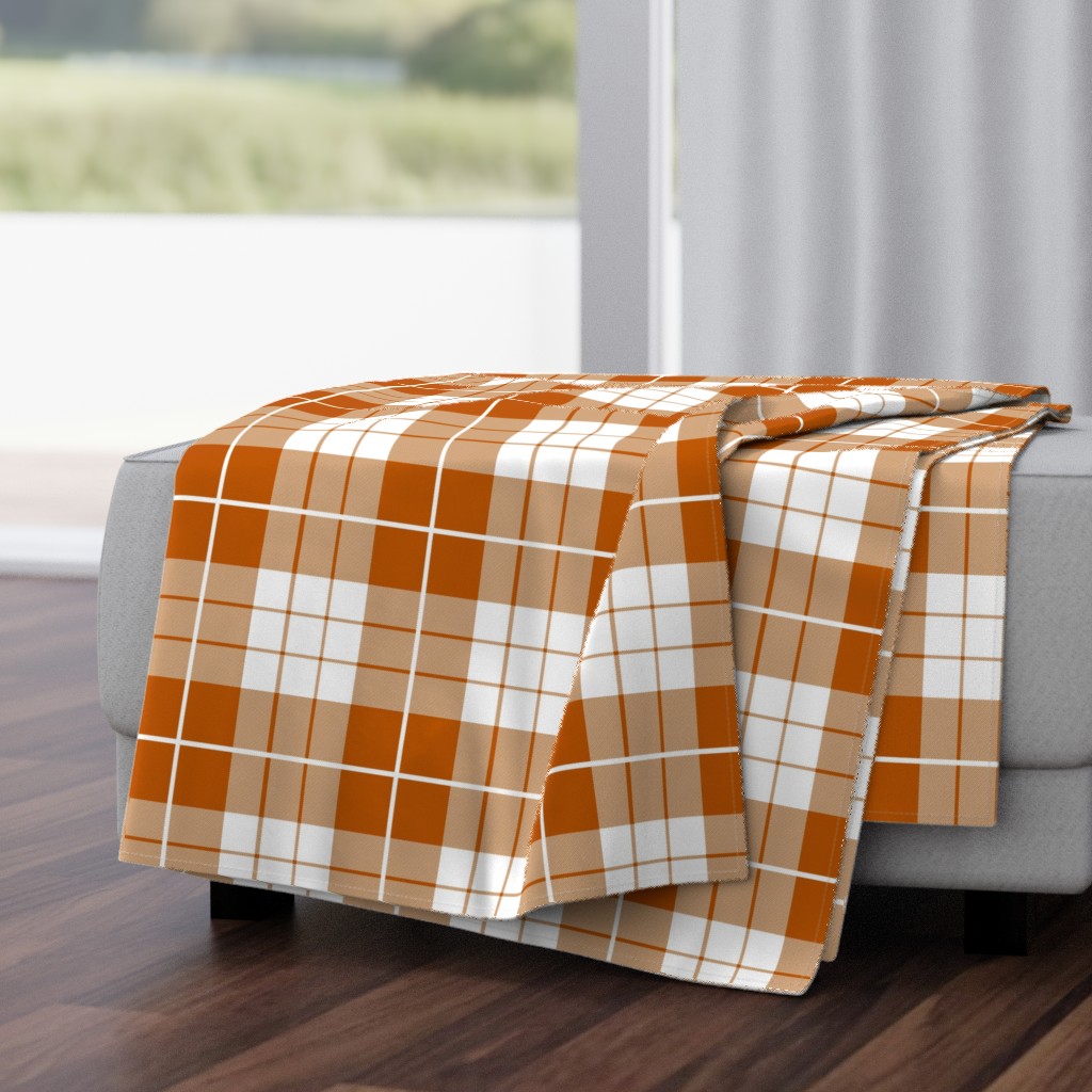 Spiced Pumpkin  and White ~ Traditional Plaid 