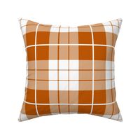 Spiced Pumpkin  and White ~ Traditional Plaid 