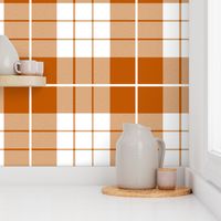 Spiced Pumpkin  and White ~ Traditional Plaid 