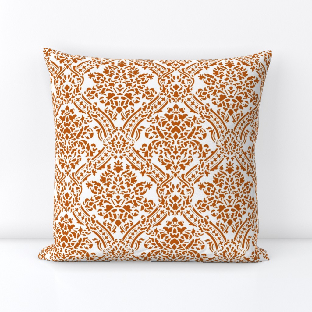 Spiced Pumpkin and White ~ Windsor Damask 