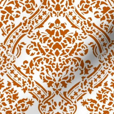 Spiced Pumpkin and White ~ Windsor Damask 