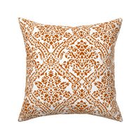 Spiced Pumpkin and White ~ Windsor Damask 