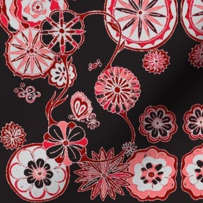 red and black toile