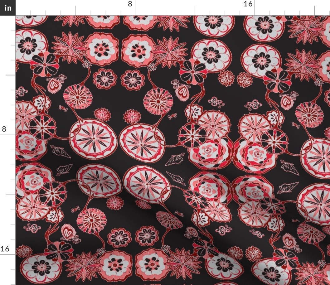 red and black toile