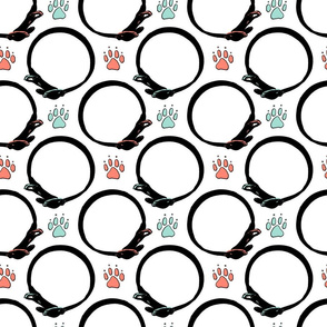 Paw prints and collars - Spoonflower special