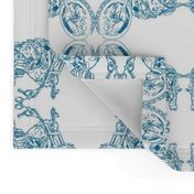 Motorcycle Damask in Blue