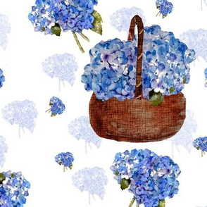 hydrangea bouquets and basket