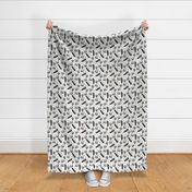 gender neutral blue black and beige summer owl feathers tree and arrows woodland illustration pattern design