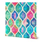 Watercolor Ogee Patchwork Pattern