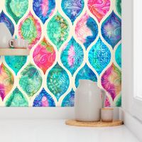 Watercolor Ogee Patchwork Pattern