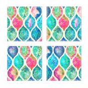 Watercolor Ogee Patchwork Pattern