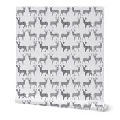 Gray Meadow Deer on White 