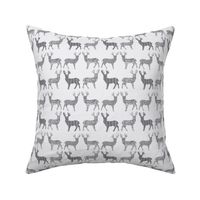 Gray Meadow Deer on White 