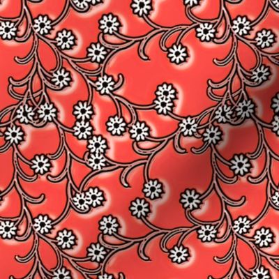 Folk Floral in coral