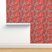 Folk Floral in coral