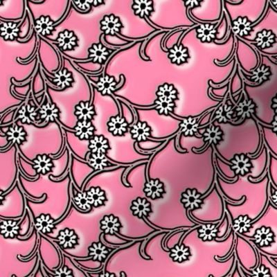 Folk Floral cotton candy pink