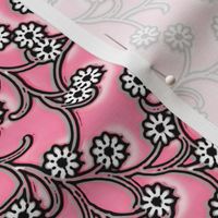 Folk Floral cotton candy pink