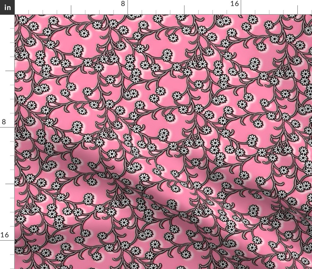 Folk Floral cotton candy pink