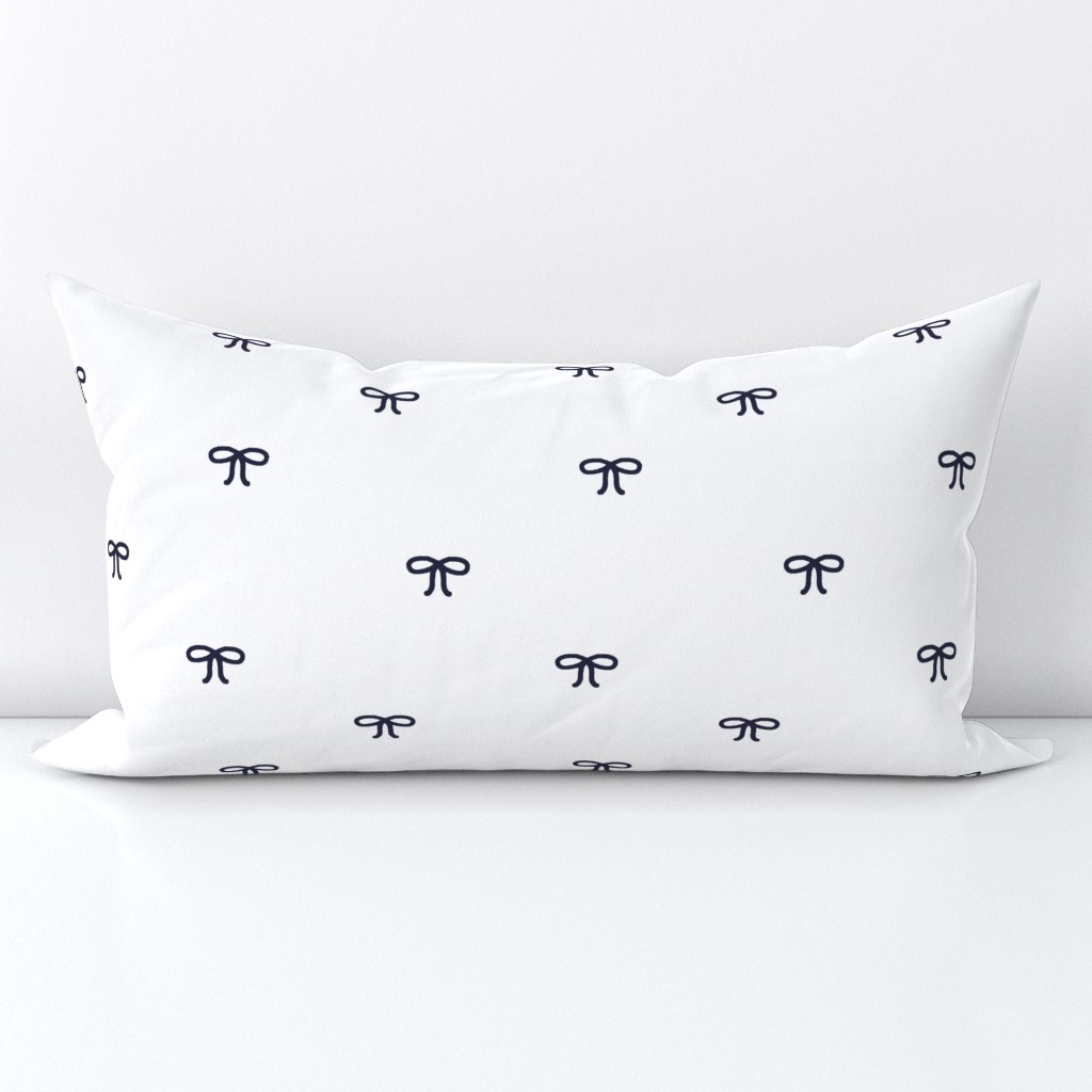 Navy Bows on White Background