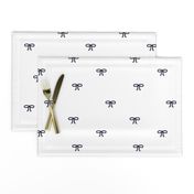 Navy Bows on White Background