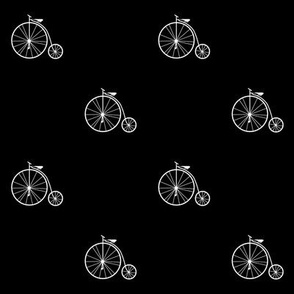 Penny farthing (b&w black background)