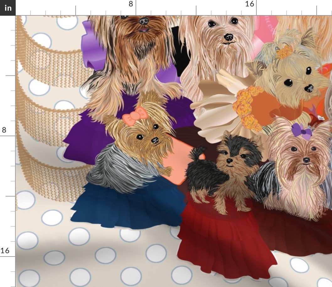 Yorkie Princess  Panel 42x36"