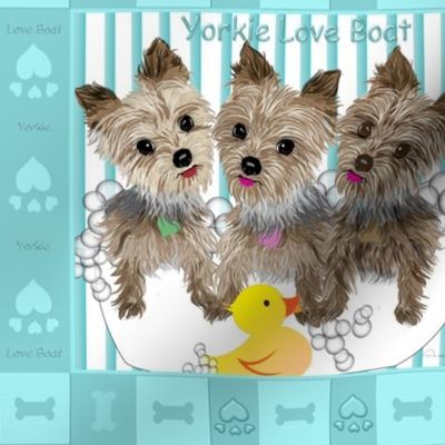 Yorkie Bubble Bath Cheater Quilt