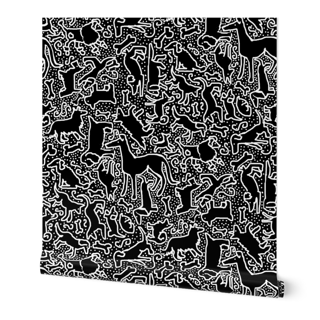 Scratchboard Dogs, Black and White