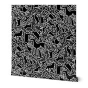 Scratchboard Dogs, Black and White