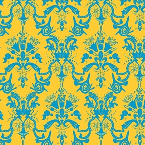 Space Damask - Cosmic Curry Damask