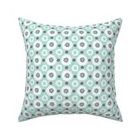 flowers and dots-mint