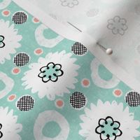 flowers and dots-mint