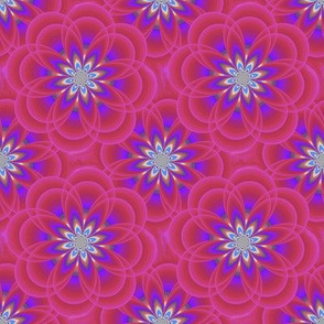 Red- Violet Fractal Flowers