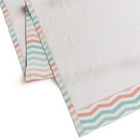 Mint and Coral Scribble Stripes