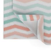 Mint and Coral Scribble Stripes