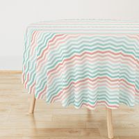 Mint and Coral Scribble Stripes