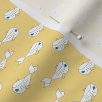Baby Fish white on yellow