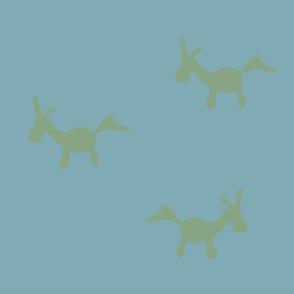 Minima Design Horses Green on Blue