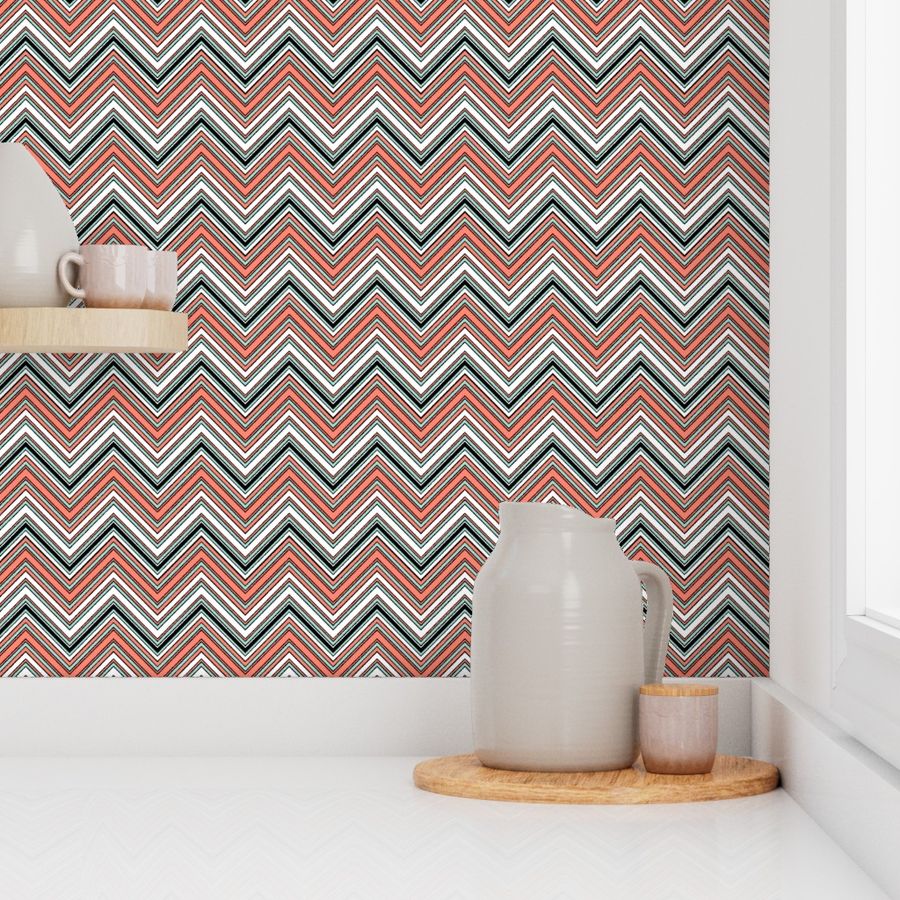 CHEVRON RETRO CORAL MINT WHITE BLACK