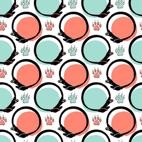 Paw prints and collars - Spoonflower special C