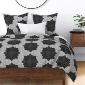 Starburst ~ Black and White Linen Luxe ~ Medium