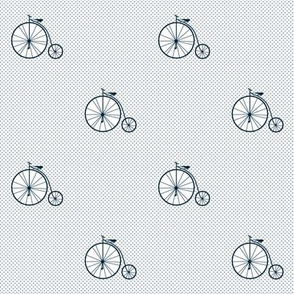 Penny farthing (blue and white)