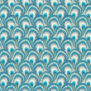 Marbling Peacock - Turquoise